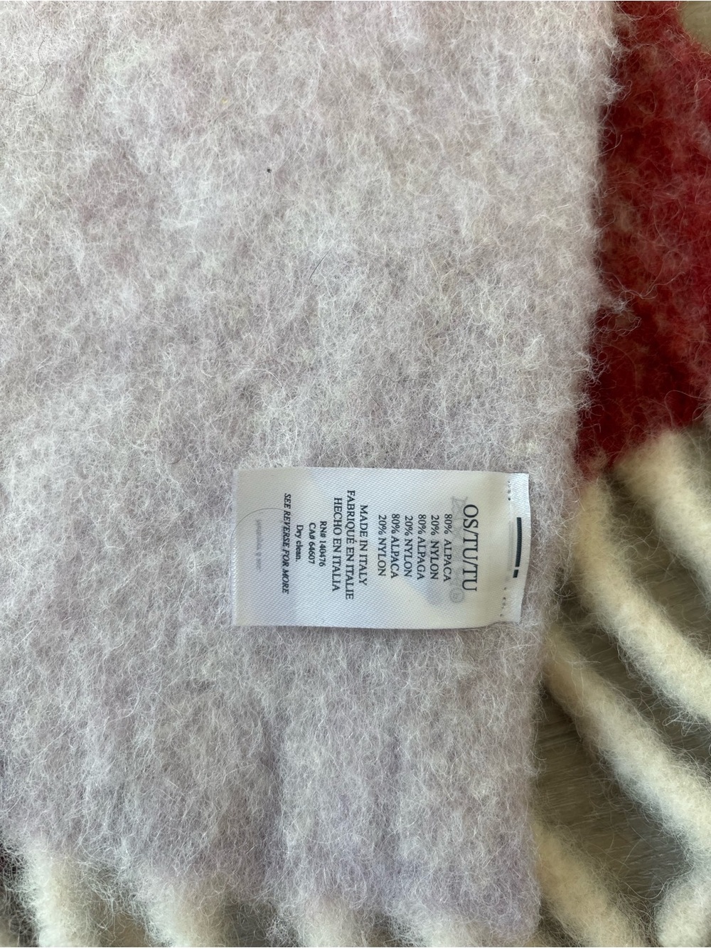 Faherty Red & Pink Striped Alpaca Blend Scarf - Picture 3 of 3